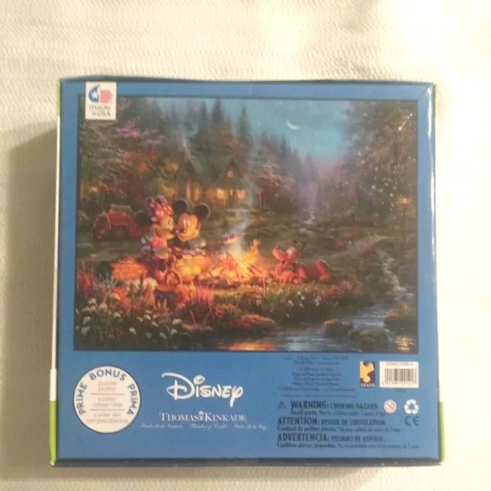 New! Disney Thomas Kinkade Minnie & Mickey.